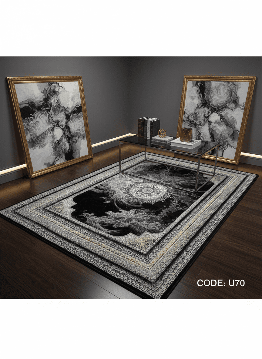 فرشینه مخمل مدرن استپ دار تولید در (ابعاد دلخواه) u70