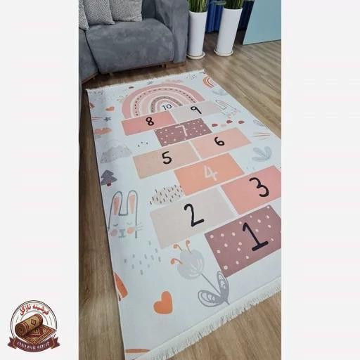 فرشینه کودک جنس رویه مخمل نررم و لطیف طرح لِی لِی استُپ دار( ضد سُر) کد u301
