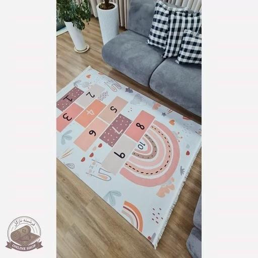 فرشینه کودک جنس رویه مخمل نررم و لطیف طرح لِی لِی استُپ دار( ضد سُر) کد u301