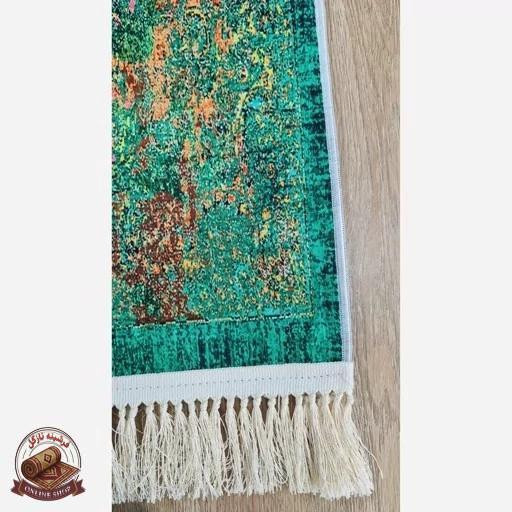 فرشینه نرم مخمل سبز لاکی 150 در 80 زیره استُپ دار (ابعاد دلخواه) تولید میشه u137
