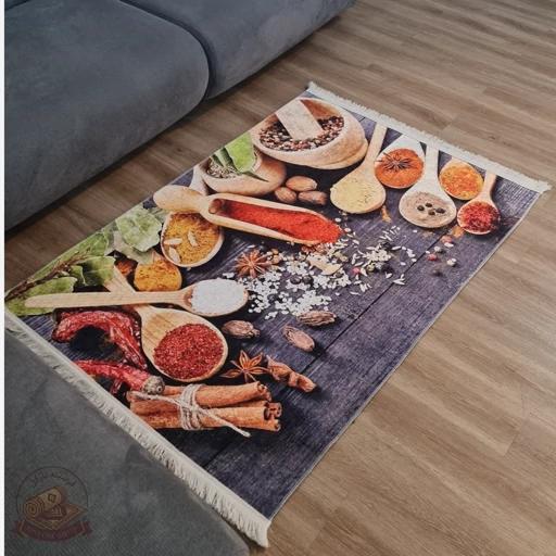 فرشینه آشپزخانه جنس رویه مخمل هازان ترک زیره ضدلغزش k103 (ابعاد 1در1/5)
