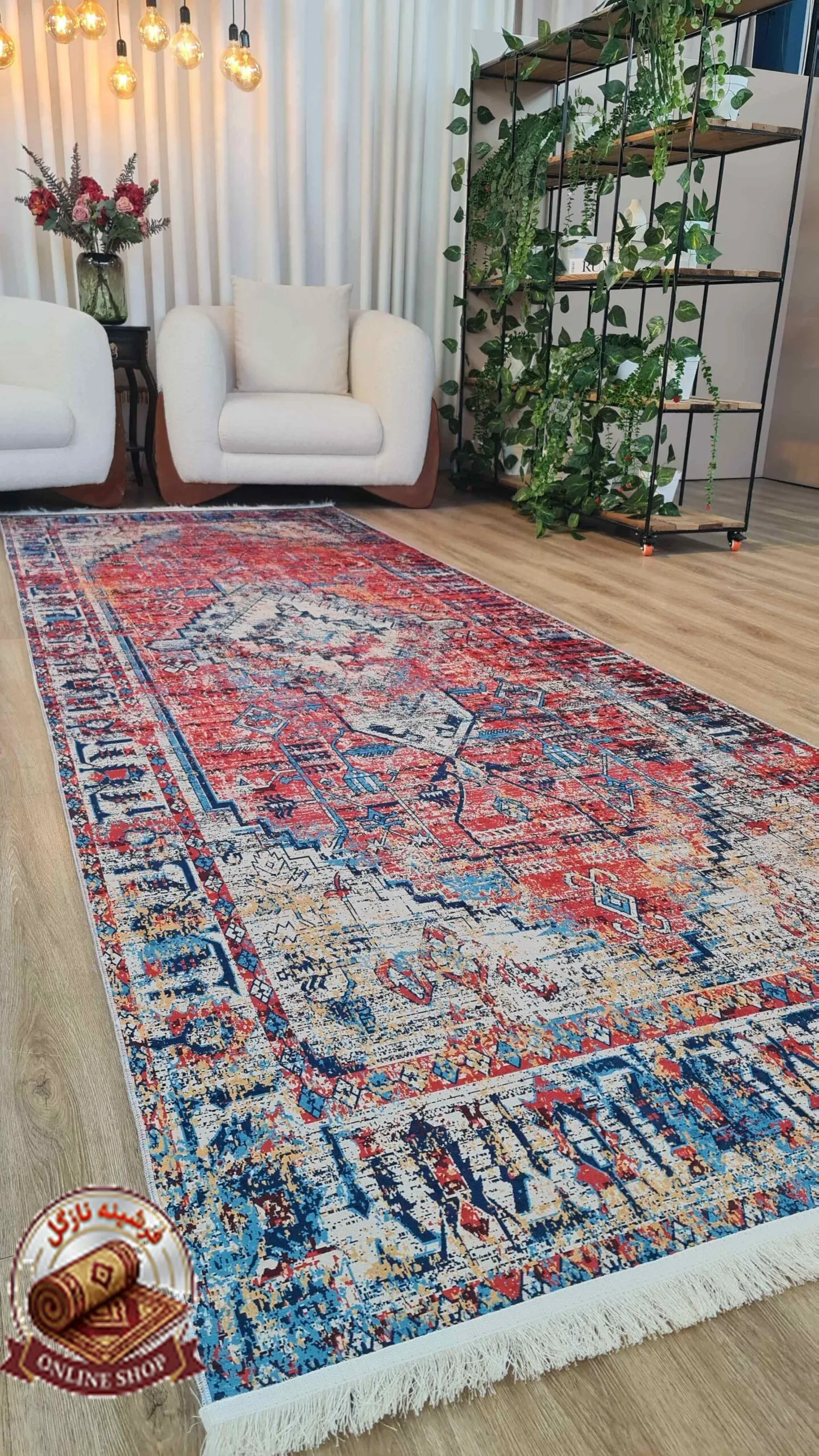فرشینه راهرویی رویه مخمل هازان ترک زیره ضدلغزش کد m242 ابعاد دلخواه تولید میشه