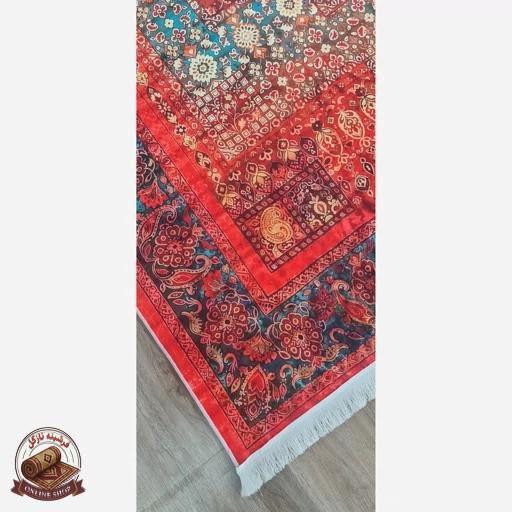 فرشینه قرمز لاکی روشن رویه مخمل زیره استُپ دار( ابعاد دلخواه) u111