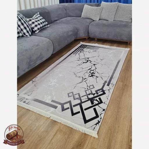 فرشینه طوسی h176 رویه مخمل ترک نرم و صاف مدرن ضدلغزش (ابعاد دلخواه) تولید میشه