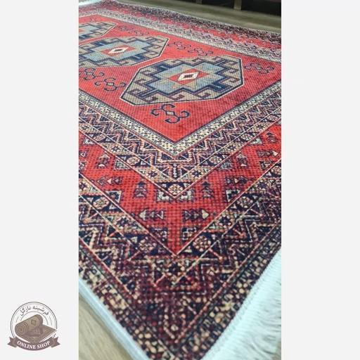 فرشینه چاپی رویه مخمل نررم وصاف طرح ابریشم ضدلغزش (اصلا لیز نمیخوره) a155
