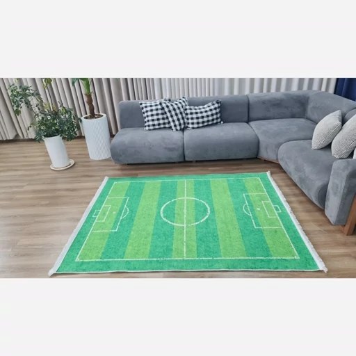 فرشینه کودک طرح زمین فوتبال زیبا C154 ضد لغزش
