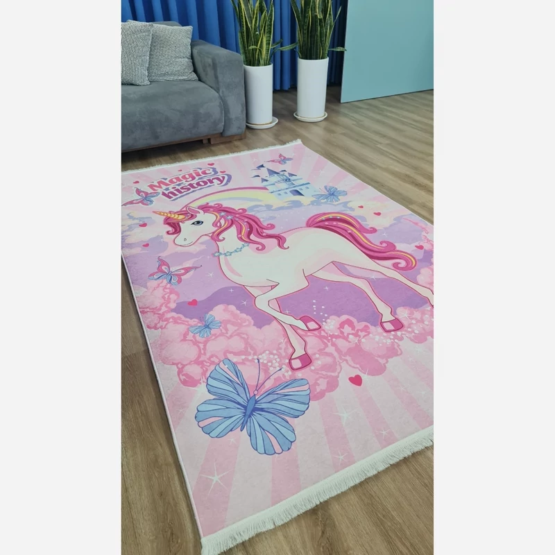 فرشینه کودک طرح اسب تک شاخ C147 ضد لغزش