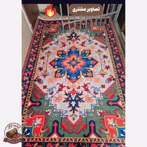 فرشینه مدرن لاکی طرح سنتی ضدلغزش (ابعاد دلخواه تولید میشه) O138