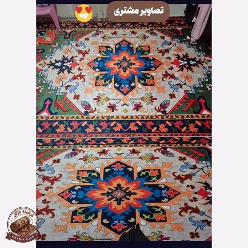 فرشینه مدرن لاکی طرح سنتی ضدلغزش (ابعاد دلخواه تولید میشه) O138
