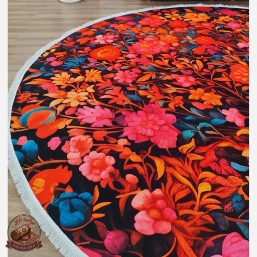 فرشینه مخمل مدرن دایره ای استُپ دار (اصلا لیز نمیخوره) a041