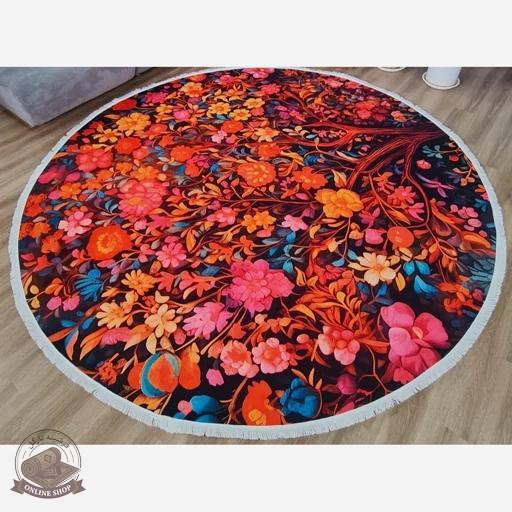 فرشینه مخمل مدرن دایره ای استُپ دار (اصلا لیز نمیخوره) a041