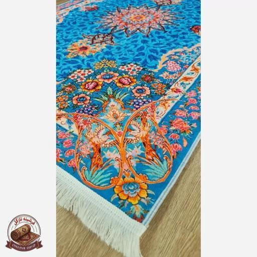 فرشینه طرح ابریشم جنس مخمل هازان تُرک استُپ دار( ابعاد دلخواه)