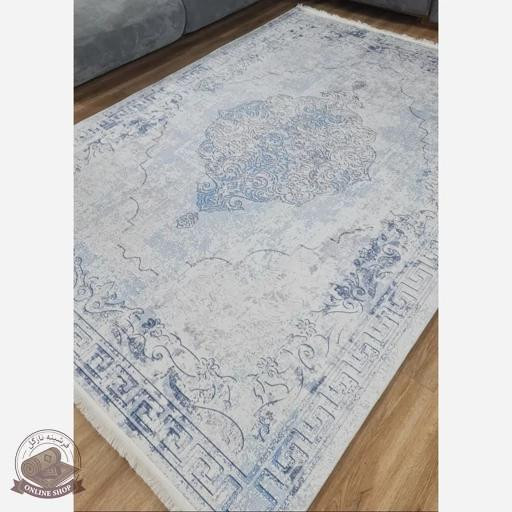 فرشینه طرح الماس سپید وینتیج رویه مخمل هازان ترک کد h474