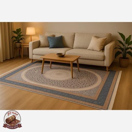 فرشینه مدرن مستطیل رویه مخمل هازان ترک کد 201
