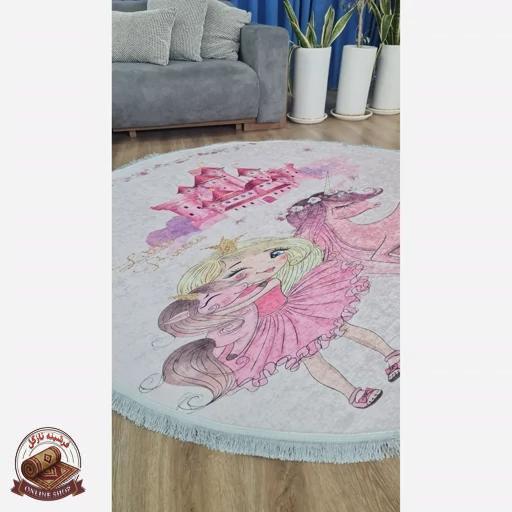 فرشینه مدرن دایره ای رویه مخمل هازان ترک 20250412