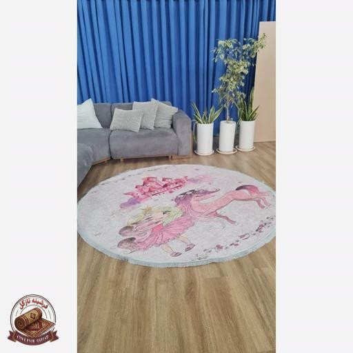 فرشینه مدرن دایره ای رویه مخمل هازان ترک 20250412