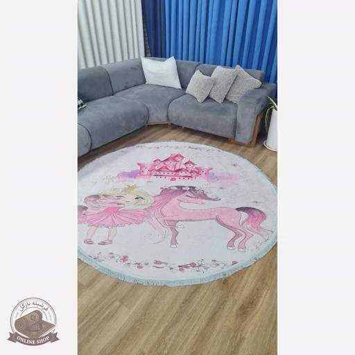 فرشینه مدرن دایره ای رویه مخمل هازان ترک 20250412