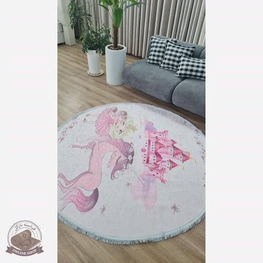 فرشینه مدرن دایره ای رویه مخمل هازان ترک 20250412