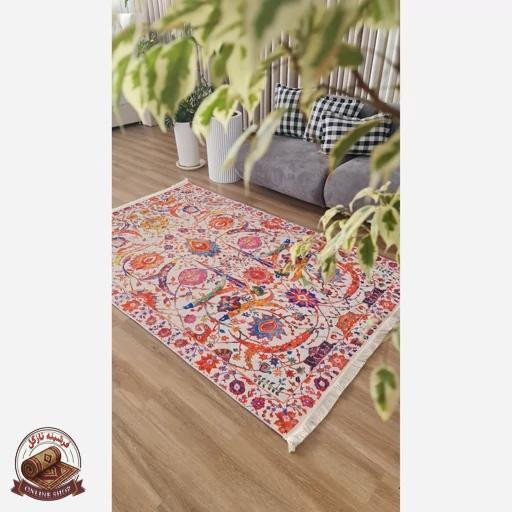 فرش مدرن مخمل هازان ترک استُپ دار ( ضد لغزش ) کد A093