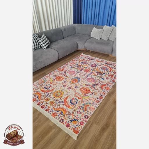 فرش مدرن مخمل هازان ترک استُپ دار ( ضد لغزش ) کد A093