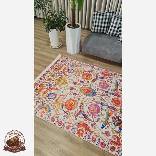 فرش مدرن مخمل هازان ترک استُپ دار ( ضد لغزش ) کد A093