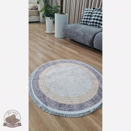 فرش مدرن دایره ای با رویه مخمل هازانd103