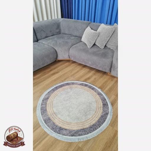 فرش مدرن دایره ای با رویه مخمل هازانd103