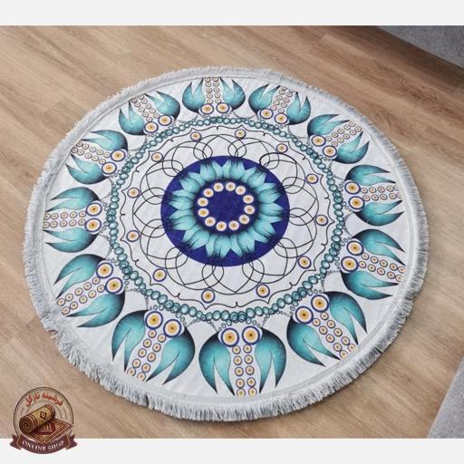 فرش مدرن دایره ای با رویه مخمل هازان d135