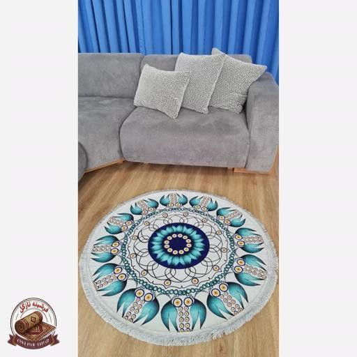 فرش مدرن دایره ای با رویه مخمل هازان d135