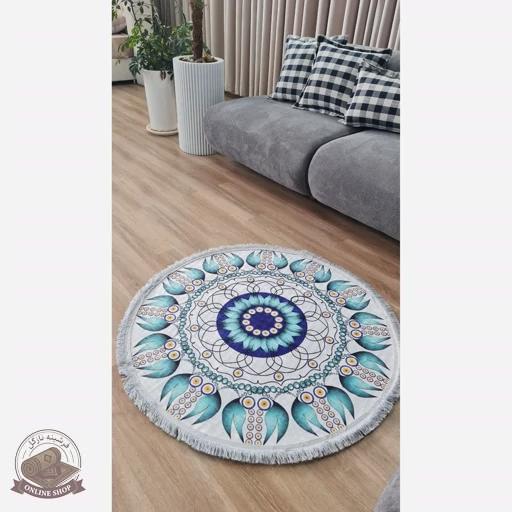 فرش مدرن دایره ای با رویه مخمل هازان d135