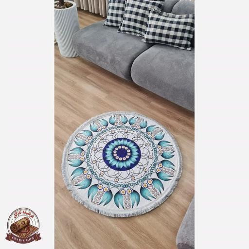فرش مدرن دایره ای با رویه مخمل هازان d135