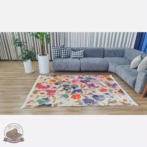 فرشینه مدرن استُپ دار (اصلا لیز نمیخوره)رویه مخمل هازان ترک