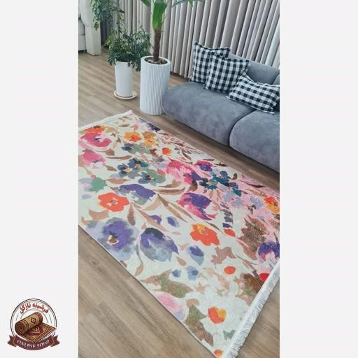 فرشینه مدرن استُپ دار (اصلا لیز نمیخوره)رویه مخمل هازان ترک