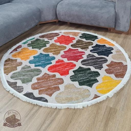 فرشینه مدرن دایره ای استُپ دار (اصلا لیز نمیخوره) رویه مخمل m267