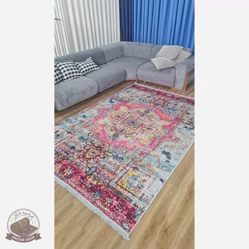 فرش مخمل طرح سنتی استُپ دار (اصلا لیز نمیخوره) m150