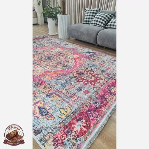 فرش مخمل طرح سنتی استُپ دار (اصلا لیز نمیخوره) m150