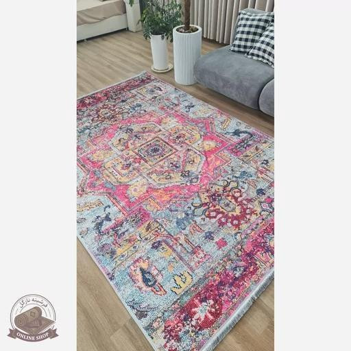 فرش مخمل طرح سنتی استُپ دار (اصلا لیز نمیخوره) m150