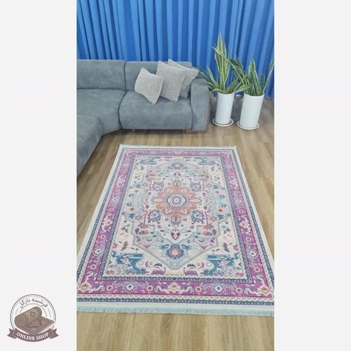 فرش مخمل طرح افشان استُپ دار (اصلا لیز نمیخوره) کد m210