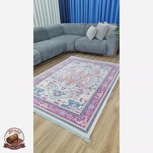 فرش مخمل طرح افشان استُپ دار (اصلا لیز نمیخوره) کد m210
