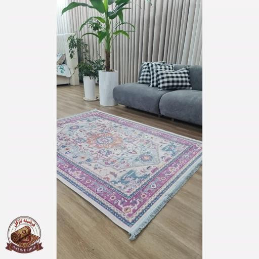 فرش مخمل طرح افشان استُپ دار (اصلا لیز نمیخوره) کد m210