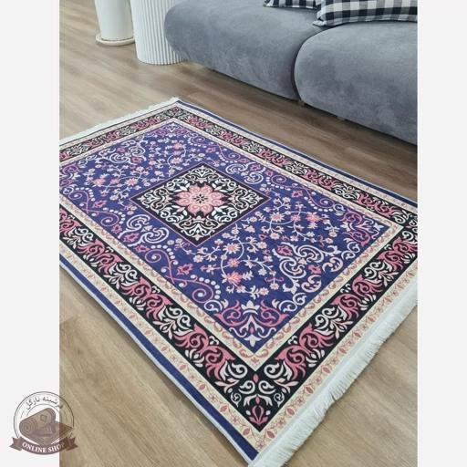 فرش مخملی مدرن طرح ابریشمی استُپ دار (اصلا لیز نمیخوره) a137