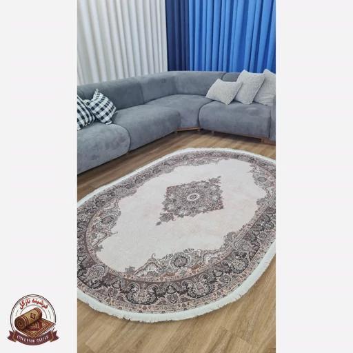فرشینه بیضی مخمل استُپ دار (اصلا سُر نمیخوره) b54
