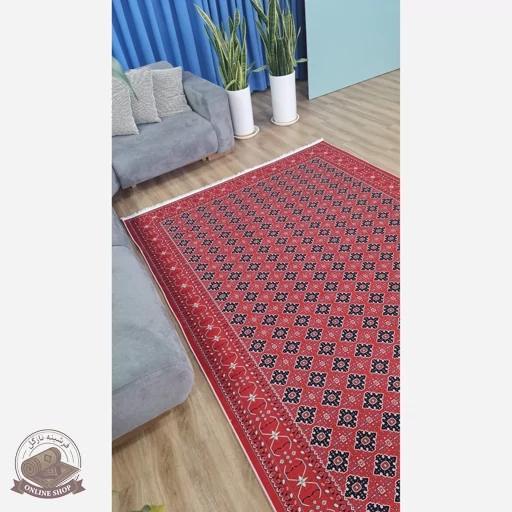 فرش مخمل طرح لاکی استُپ دار (اصلا لیز نمیخوره) a122