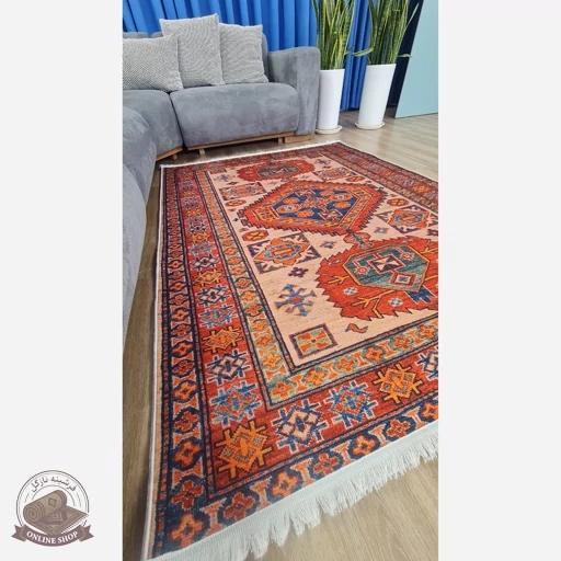 فرشینه مخملی مدرن طرح سنتی استُپ دار (اصلا لیز نمیخوره) o110