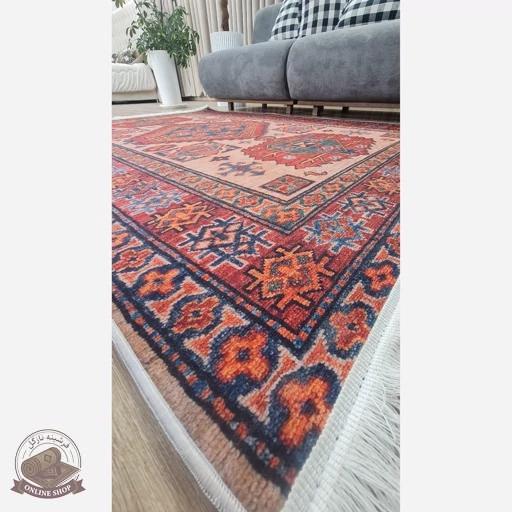فرشینه مخملی مدرن طرح سنتی استُپ دار (اصلا لیز نمیخوره) o110