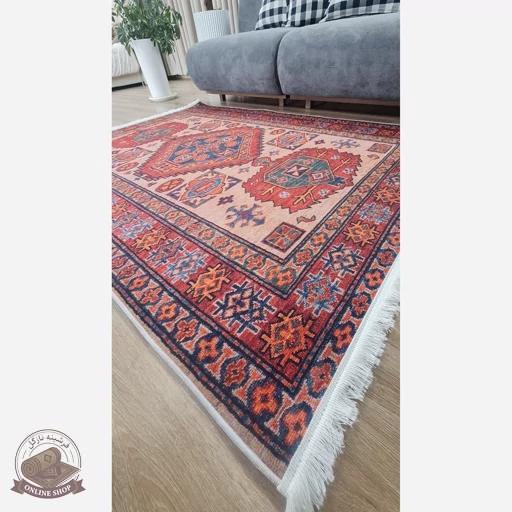 فرشینه مخملی مدرن طرح سنتی استُپ دار (اصلا لیز نمیخوره) o110