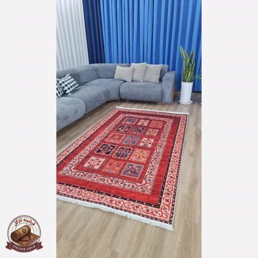فرشینه مخملی مدرن طرح سنتی استُپ دار (اصلا لیز نمیخوره) a092