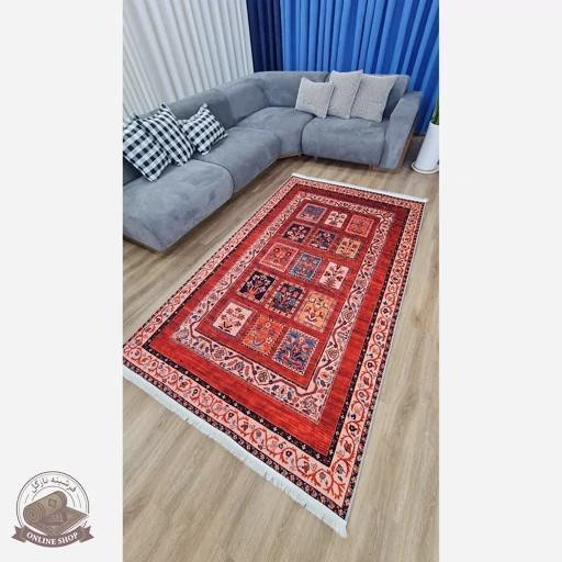 فرشینه مخملی مدرن طرح سنتی استُپ دار (اصلا لیز نمیخوره) a092