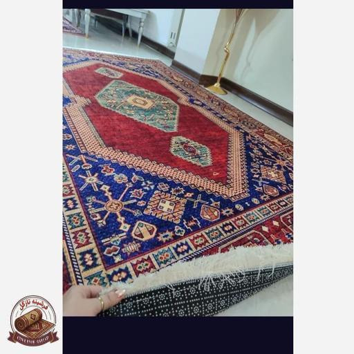 فرشینه مخمل مدرن طرح ابریشم استُپ دار (اصلا لیز نمیخوره) a173