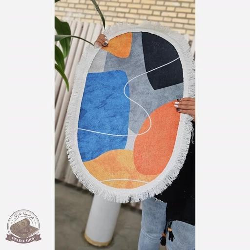 فرشینه پادری بیضی مخمل جذاب استُپ دار (اصلا سُر نمیخورن)